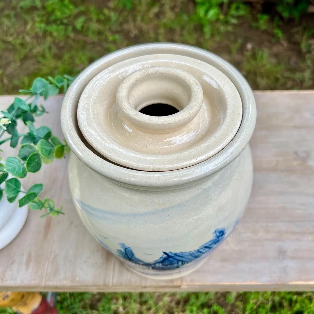 Paul Storie Pottery Crock with Lid | Farmhouse Pottery Vase